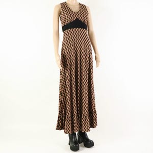 Brown Plaid Maxi dress, 1970s vintage