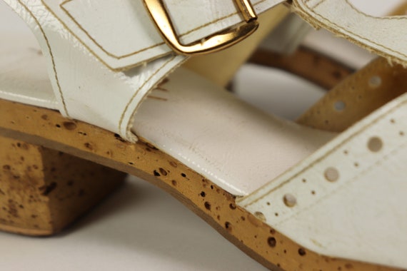 White leather and cork sandals, Pretties original… - image 8