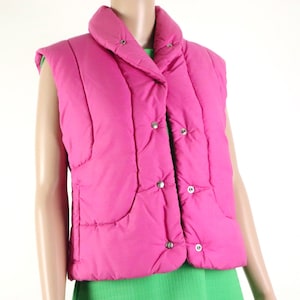 Pink Puffer Vest, 1970s Vintage