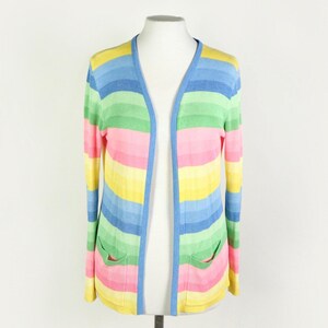 Pastel Multicolored Long Sleeve Cardigan, Ah! Austin Hill , 1970s Vintage