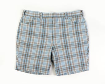 Blue Plaid Men’s Golf shorts, 1970s vintage