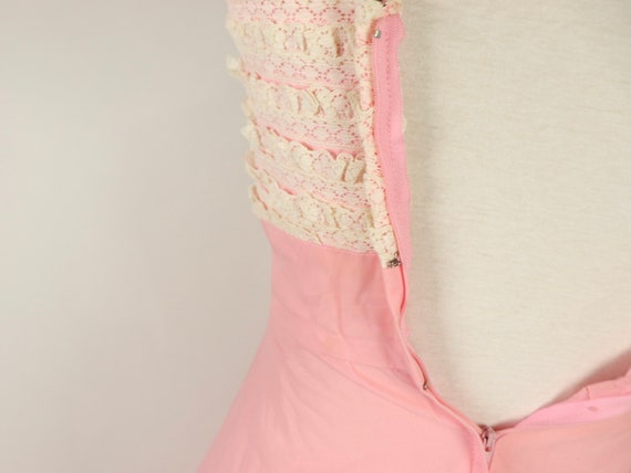 Pink Chiffon Prom Dress, 1950s Vintage - image 3