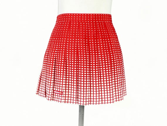 Red Pleated Tennis Skirt, Ellesse, 1980s Vintage - image 1