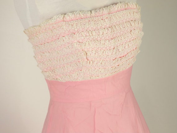 Pink Chiffon Prom Dress, 1950s Vintage - image 5