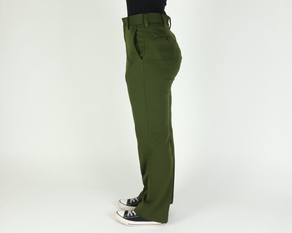 Olive green slacks, 1970s vintage - image 2