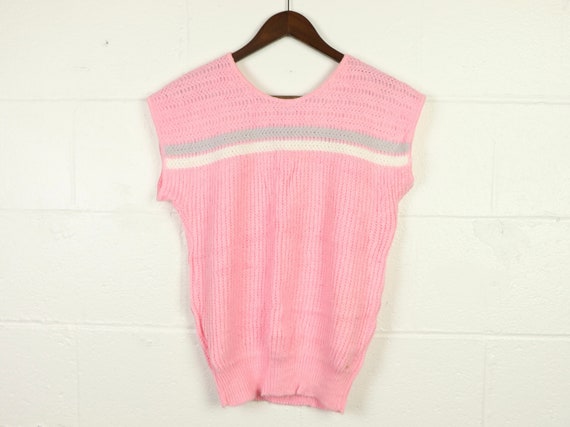 Pink Knit Top, Judyanna, 1970s Vintage - image 2