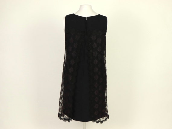 Black Lace Shift Dress, 1960s vintage - image 3