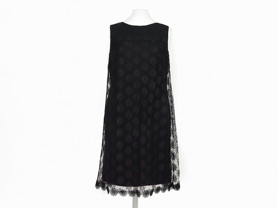 Black Lace Shift Dress, 1960s vintage - image 1