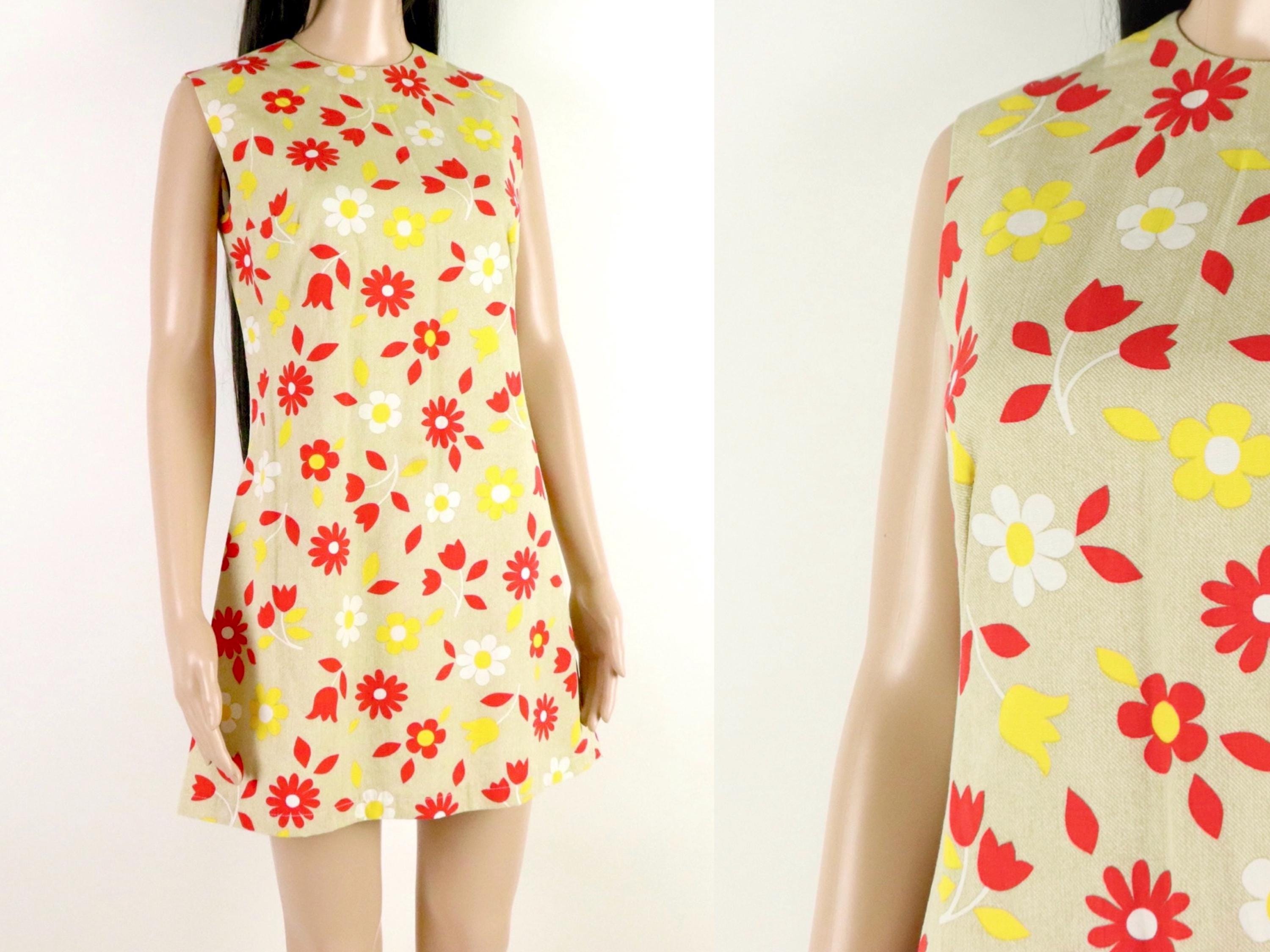 Vintage Floral Mini Dress (M)