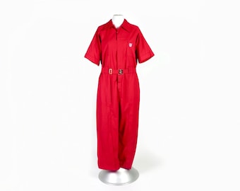 Red jumpsuit, Montgomery Ward, 1970s vintage