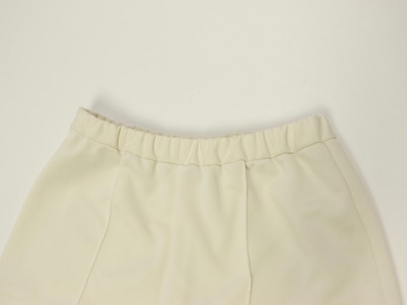 Off White Polyester Straight Leg Pants, 1970s Vin… - image 3