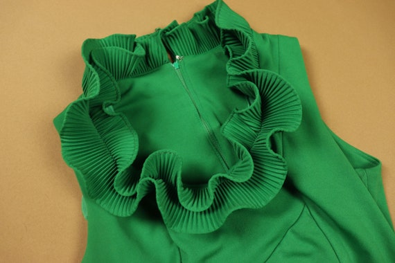 Green Space Age Mini Dress, 1970s Vintage - image 4