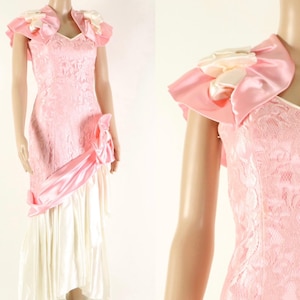 Pink Frilly Prom Dress, 1980s vintage