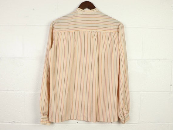 Pink Striped Button Up Blouse, Silkhana By Lady M… - image 2
