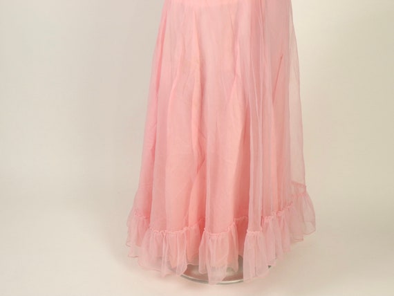 Pink Chiffon Prom Dress, 1950s Vintage - image 7