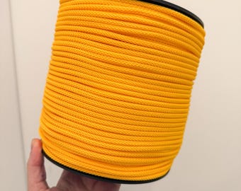 6mm Yellow Macramé Cord: Polyester Rope for Crochet & Crafts
