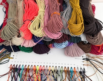 Cordón elástico de colores de 2 mm / Fabricación de joyas, manualidades DIY