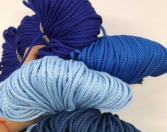 4mm Polyester Macrame Cord: Chunky Craft Rope for Knitting & Crochet