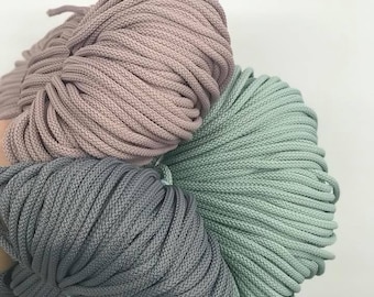 6mm Polyester Macrame Rope: Strong Crochet Yarn, Knitting & Weaving Cord