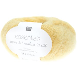 Rico Essentials Super Kid Mohair Loves Silk Yarn – Featherlight Luxury | 25g 200m | Soft, Fluffy, Elegant Yarn for Scarves, Shawls &Garments
