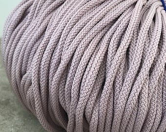 5-6mm Dusty Rose Macrame Cord: Polyester Rope for Knitting, Crochet & Weaving