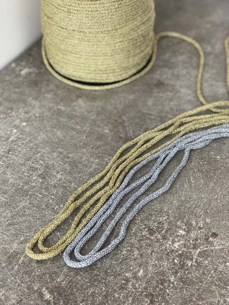 Lurex Gold Cord Lurex Rope6mm Rope Craft Macrame Lurex Etsy