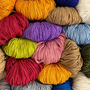 4 mm geflochtene Polyesterschnur, Makramee-Seil, klobiges Makramee-Garn, Polyester-Seil, weiches und starkes Seil zum Häkeln und Basteln
