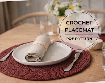 Patrón de mantel individual de crochet: Decoración fácil para mesa redonda (Descargar PDF)