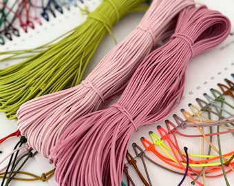 Cordón elástico de colores de 1,5 mm / Fabricación de joyas, manualidades DIY