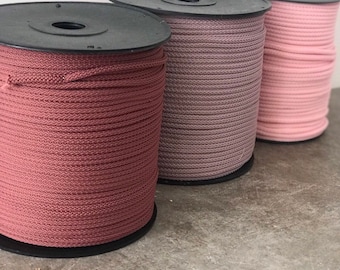 6mm Dusty Rose Macrame Cord: Chunky Polyester Rope