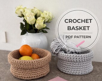 Patrón de cesta de crochet (VIDEO + Patrón PDF)