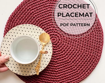Patrón de mantel individual de ganchillo: Decoración fácil para mesa redonda (Descarga en PDF)