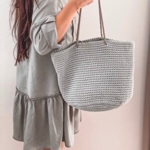 Crochet handbag, Crochet Tote Bag, Large Market Bag, Polyester Crochet bag, Beach bag, Shopping bag, Shoulder bag