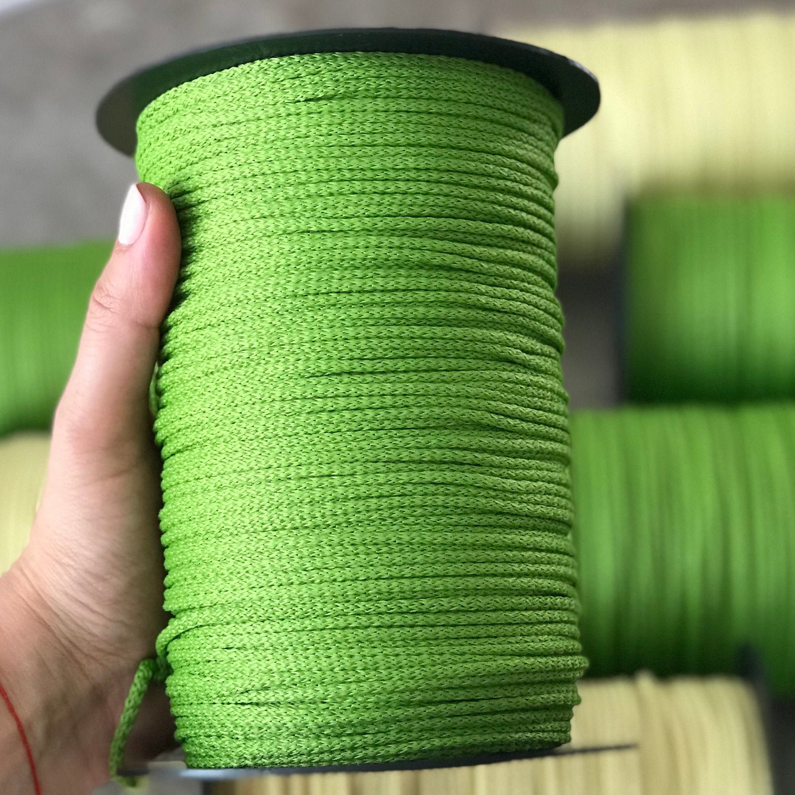 3mm macrame cord green 3mm polyester cord 3mm Lime green | Etsy