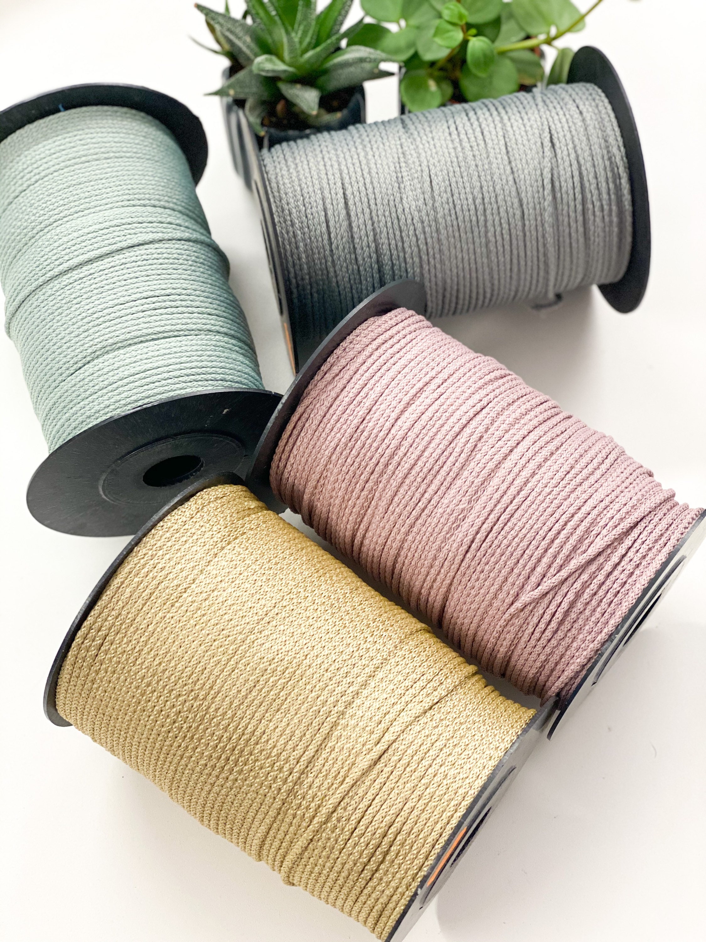 3mm Nylon Cord Braided Macrame Cord 200g, 219 Yards - 100% Nylon Cord - Soft Cord for Macrame Projects - 3mm Crochet Bag Cord - Macrame Rope - Crochet