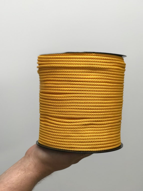 Gold Macrame Cord, 6mm Macrame Rope, Macrame Gold Rope, Chunky Polyester  Cord, Gold Macrame Yarn, Nylon Cord Macrame, Craft Cord, Macrame 