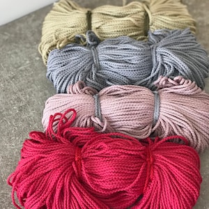 4mm Polyester geflochtene Schnur, Makramee Seil, grobes Makramee Garn, Polyester Seil, weiches und starkes Seil zum Häkeln und Basteln