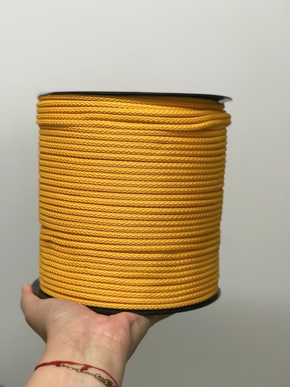 6mm Yellow Macrame Cord Chunky Polyester Cord Macrame Rope