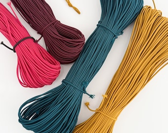 Cordón elástico redondo de 2 mm: ideal para bisutería, pulseras, abalorios y manualidades (embalaje para regalo)