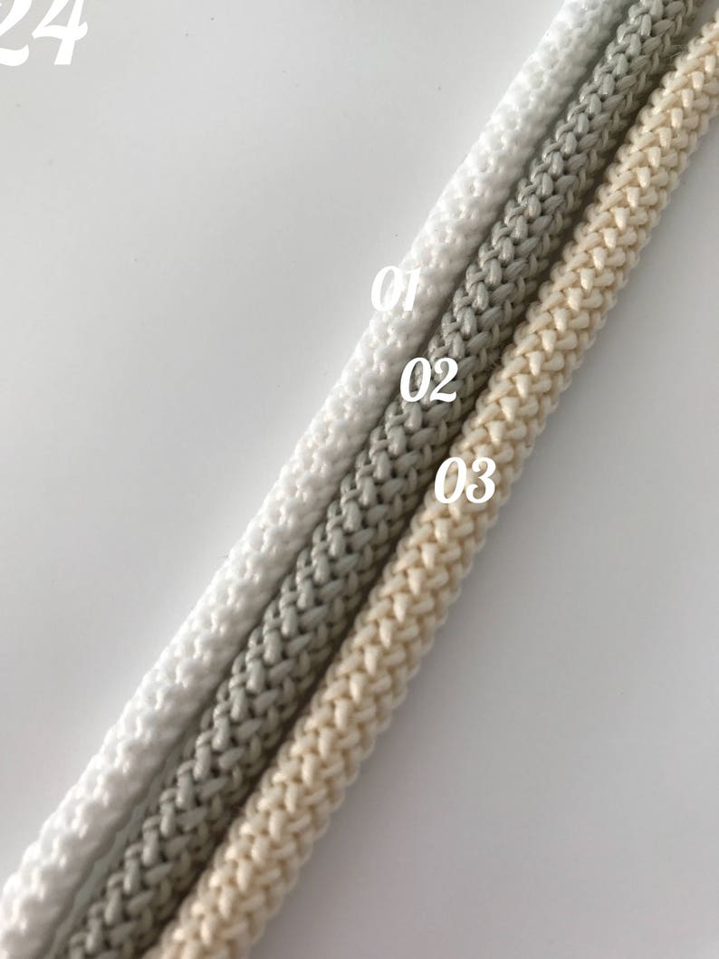 6mm macramé cord, macramé rope, polyester braid cord, knitted cord, crocheted, knot cord, cord bracelet, bead cord, textile rope, macramé image 4
