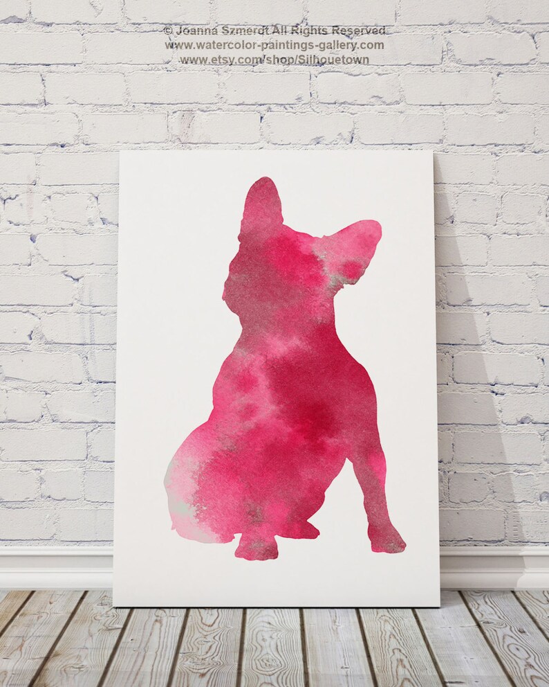 French Bulldog Pink Frenchie Wall Decor Dog Figurine Colorful Etsy