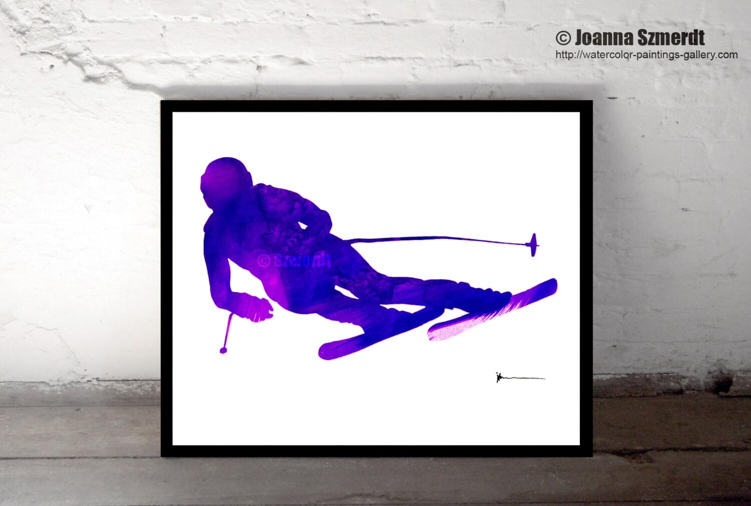 Skiing Art Watercolor Print Sports Wall Decor Alpine Skier Etsy