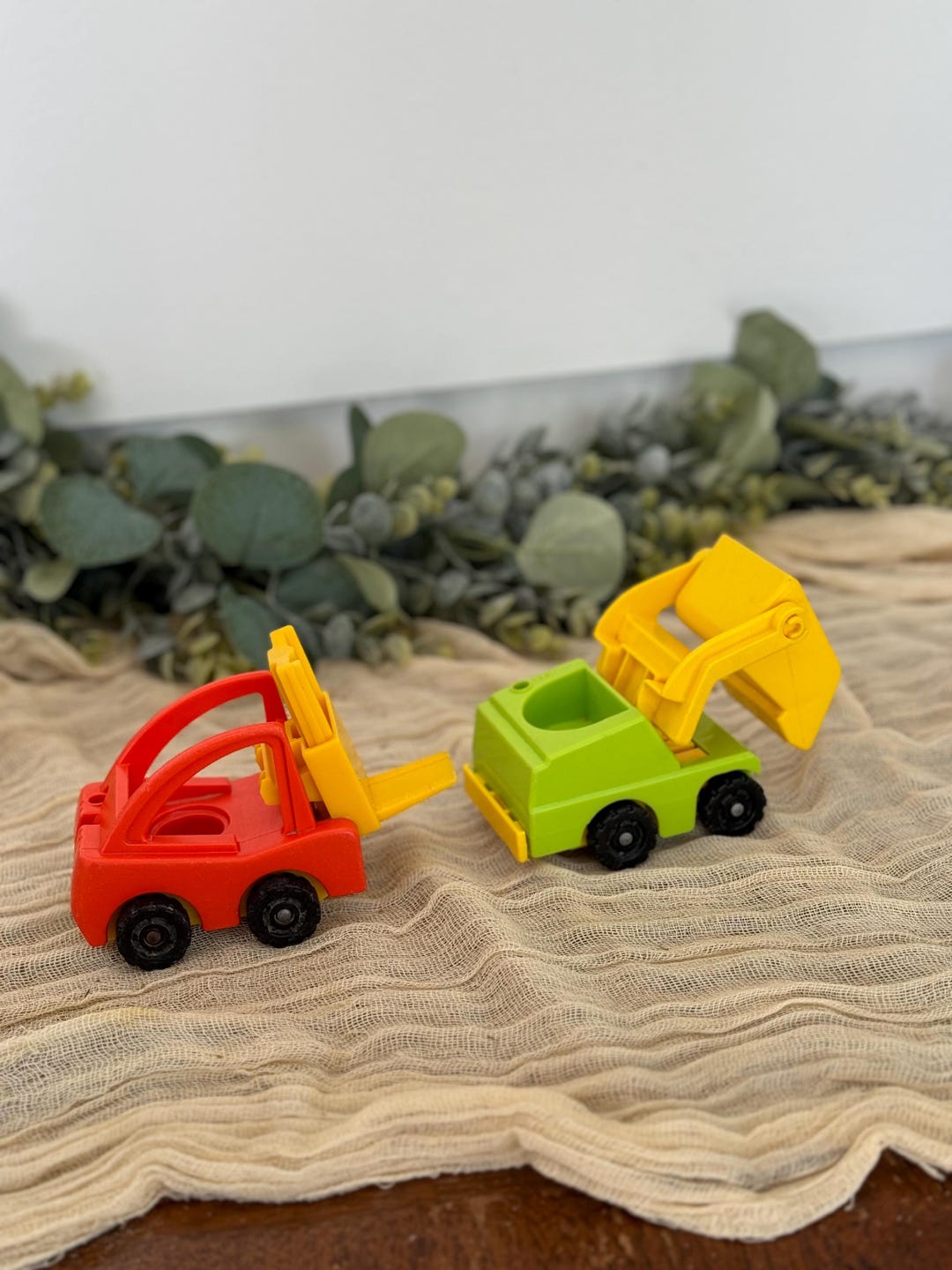 1970s Fisher Price Lift N Load Forklift + Front End Loader Construction ...