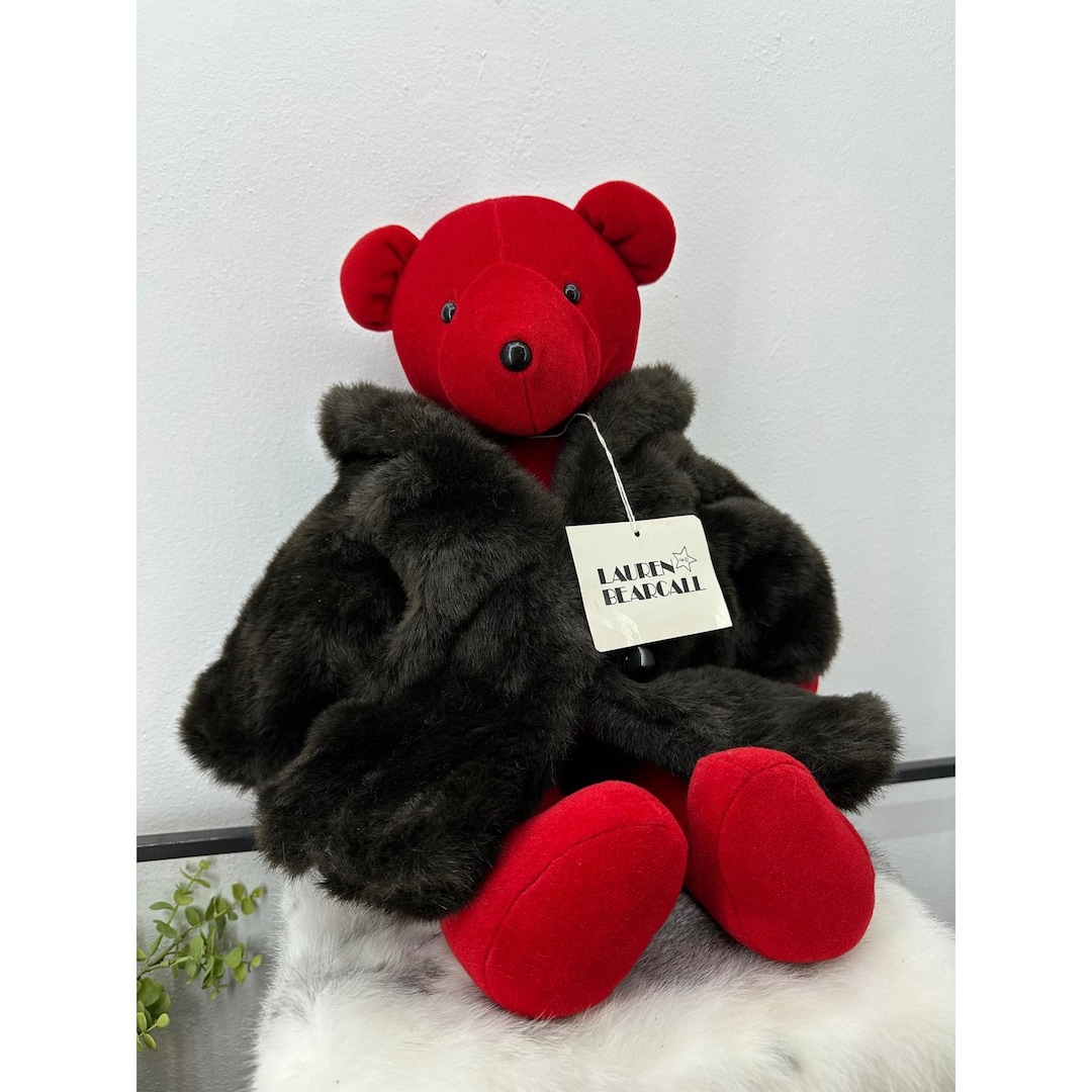 Lauren Bearcall North American Bear Company Vintage Red Teddy Faux