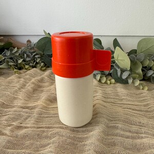 1970’s Fisher Price play Thermos 638 hot drink container lunch box cup + bottle orange white