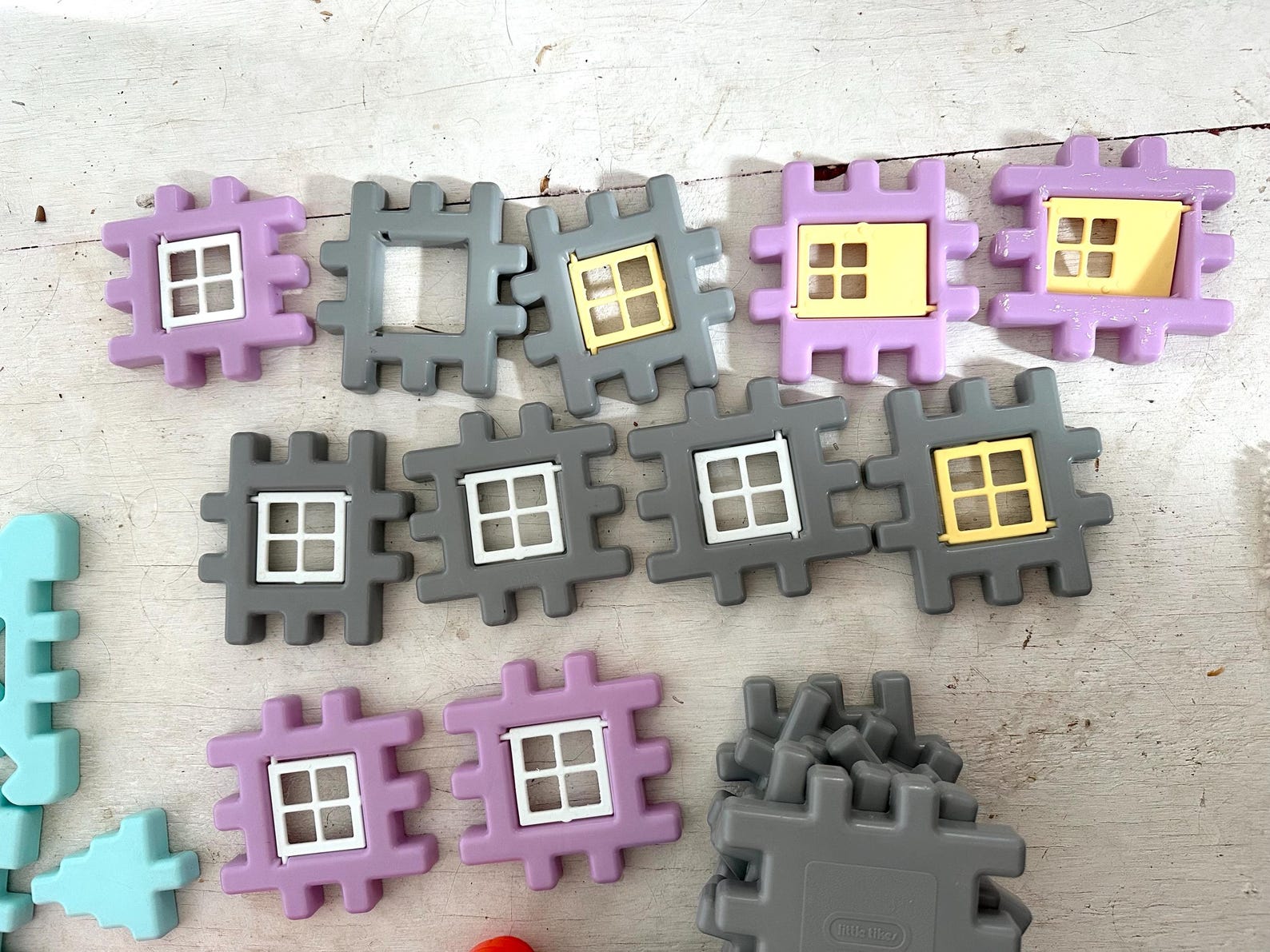 80s/90s Little Tikes Wee Waffle Building Blocks House Car Doors Windows ...