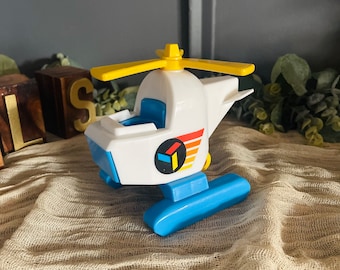 Vintage 1978 Fisher Price Helicopter Little People Quaker Qats