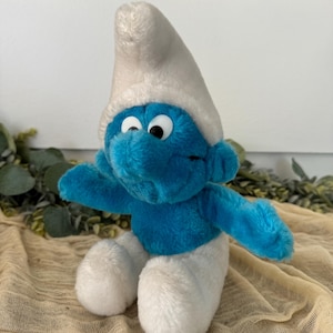 1979 Smurf Plush Peyo Schleich Wallace Berrie & Co | retro collectible toy