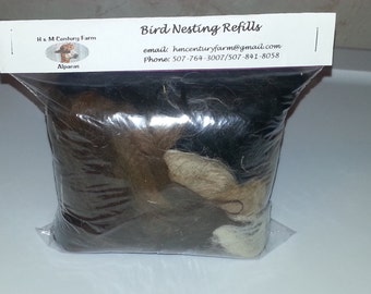 Bolsa de recambio de fibra de alpaca para nido de pájaro - Comedero + Fibra