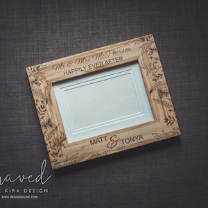 Wooden Photo Frame | Couple Gift Anniversary | Wedding Engagement | Custom Design | Laser Engraved | Home Wall Decor | Picture Display 5x7